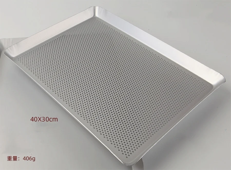 Factory price 300*400m Perforated aluminum baking trays Heat resistance bread pan baking tray food pan oven sheet pan