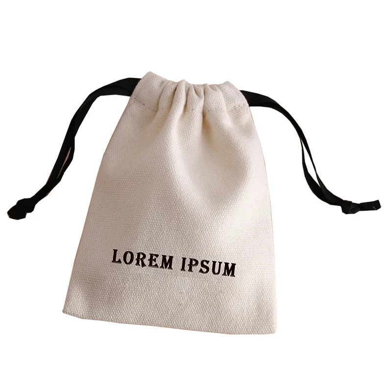 Organic Small White Tote Cotton Bags Pouch Muslin Cotton