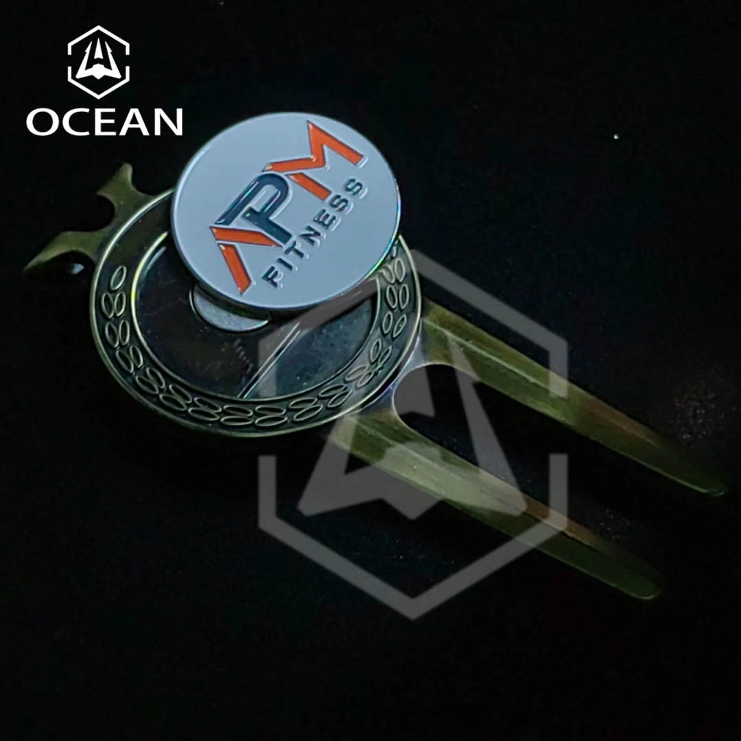 Retail Aluminium Automatic Retractable Colorful Cheap Foldable Customized Golf Divot Repair Tool Switchblade Pitc