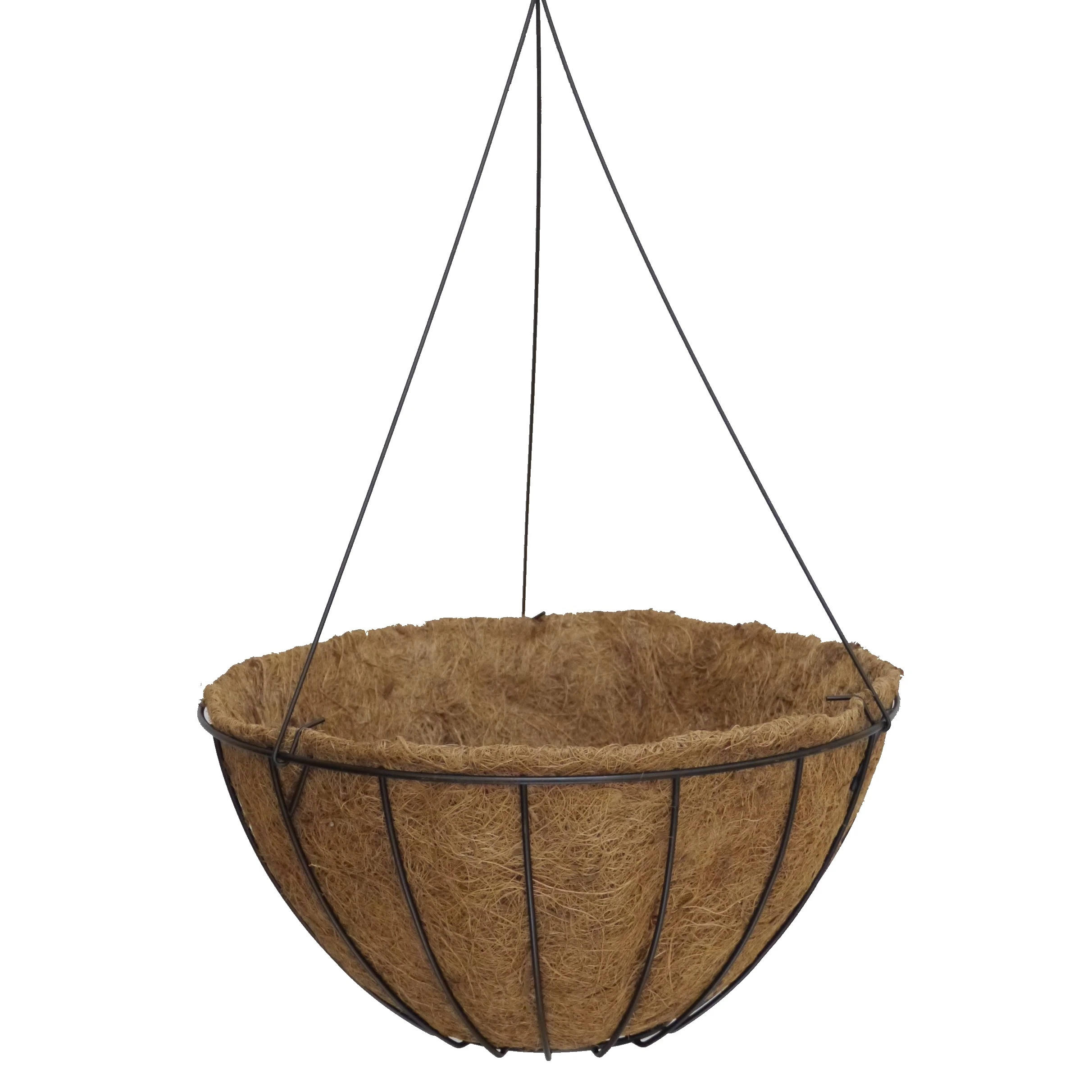 
Factory steel wire hanging basket with coconut fibre 