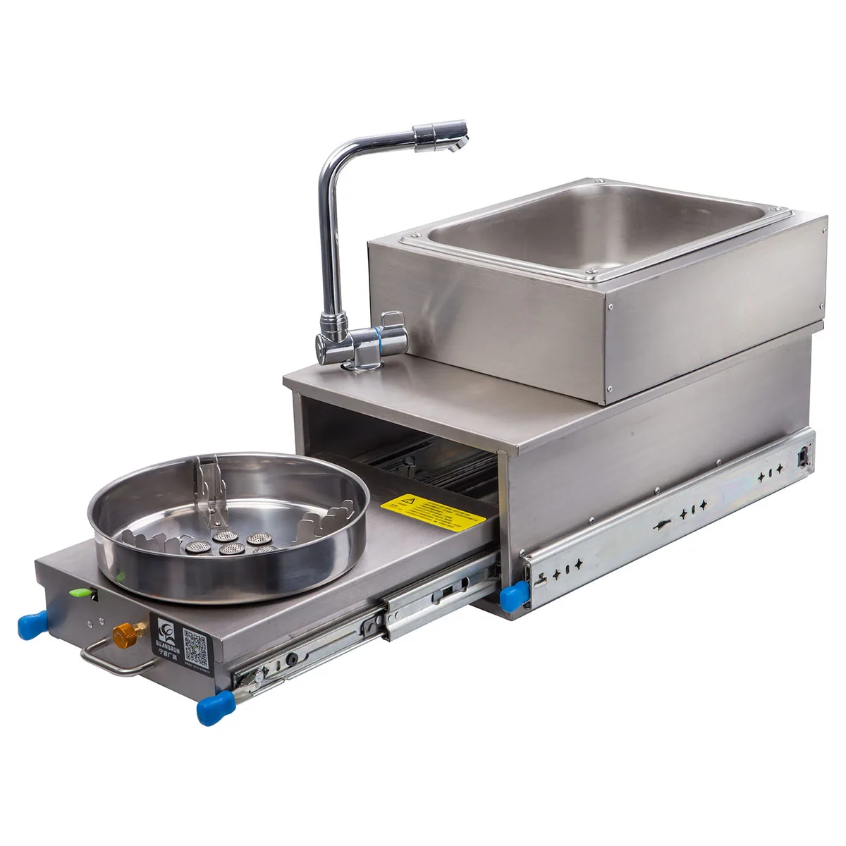 RV Outdoor Cooking Appliance Integrated Gas Stove and Water Tank