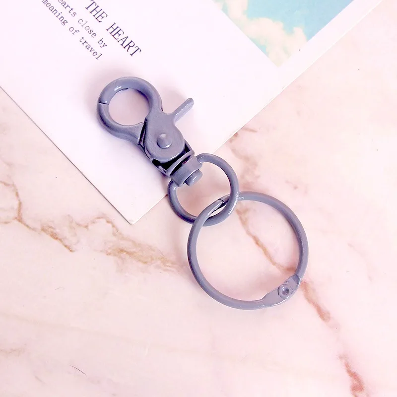 Popular Candy Color Metal Lobster Claw Clasp KeyRing Spray Painted Metal Dog Buckle Key Chain Pendant Key Chain Ring Accessories