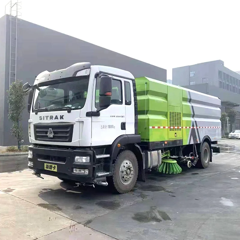 Sinotruk Sitrak 4x2 High Pressure Road Sweeper Truck 7CBM High Pressure Vaccuum Pump Street Washing Cleaning Truck for Airport