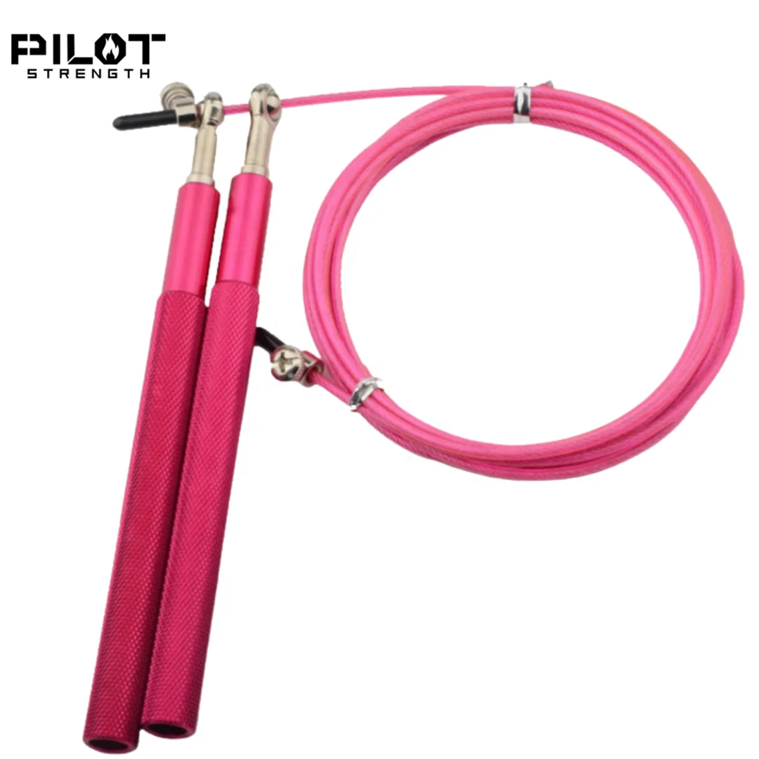 PILOT STRENGTH Wholesale Adjustable steel wire  fitness equipment aluminum speed jump rope