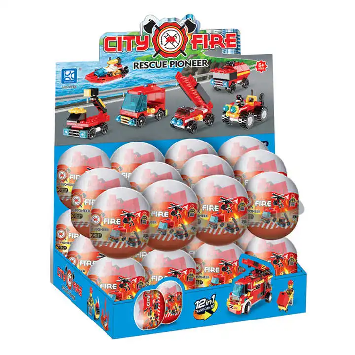Wholesale nano block DIY train Building block education ABS Plastic Capsule Surprise Egg Toys for kids