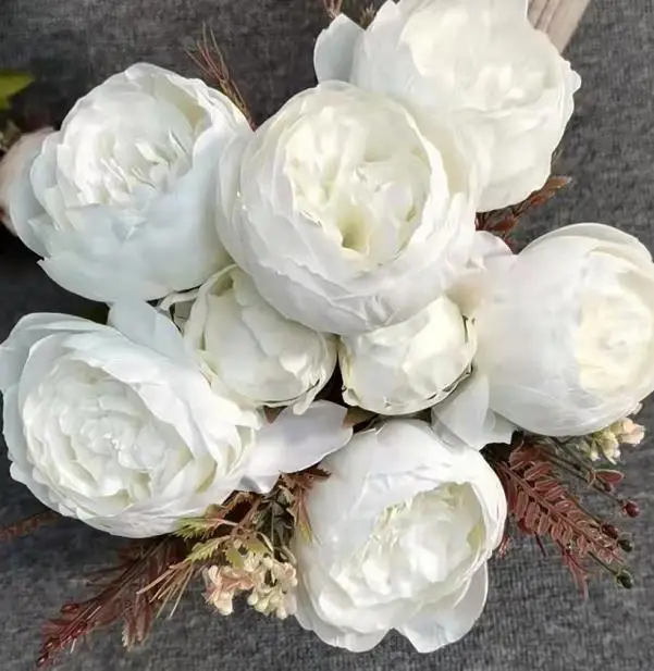 YIWAN Wholesale 13 fork peony flower peonies artificial European style silk peony flowers Bouquet for wedding hotel
