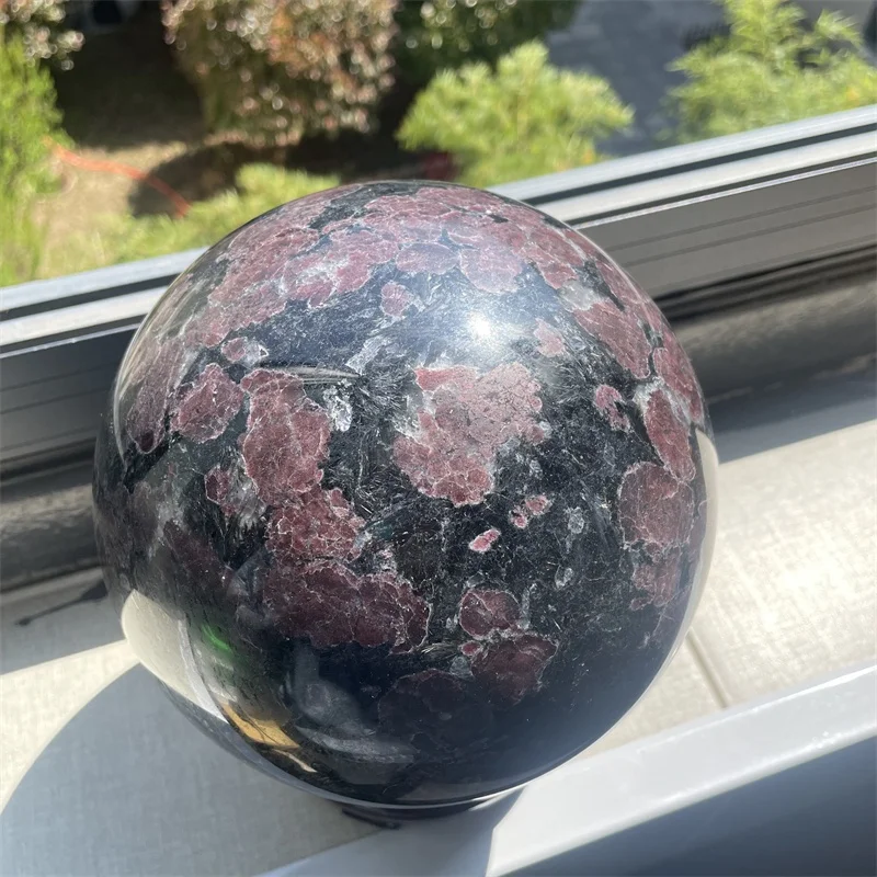 Firework Stone Garnet Ball Natural Healing Crystal Astrophylite Garnet Sphere for Decor