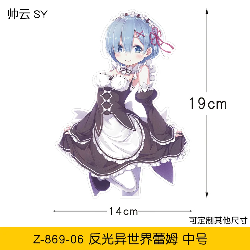 Wholesale Anime Re Zero Starting Life In Another World Rem Ram Car Reflective Stickers