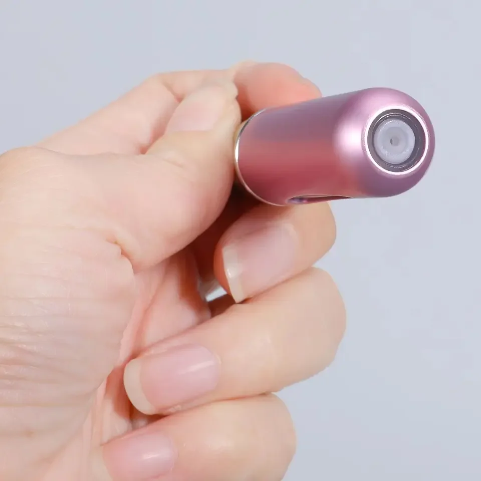 5ml high grade colorful bottom-filled round head Aluminum oxide shell perfume bottle, mini portable perfume dispenser