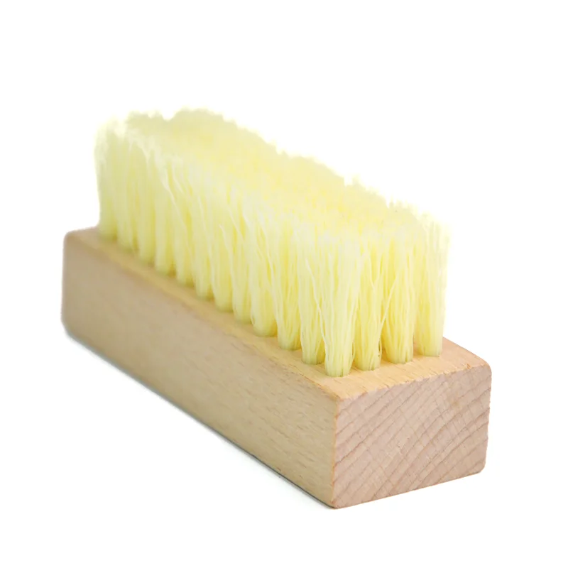 PP hair polishing brush plastic hair cleaning brush with Wood handle shoe cleaning brush