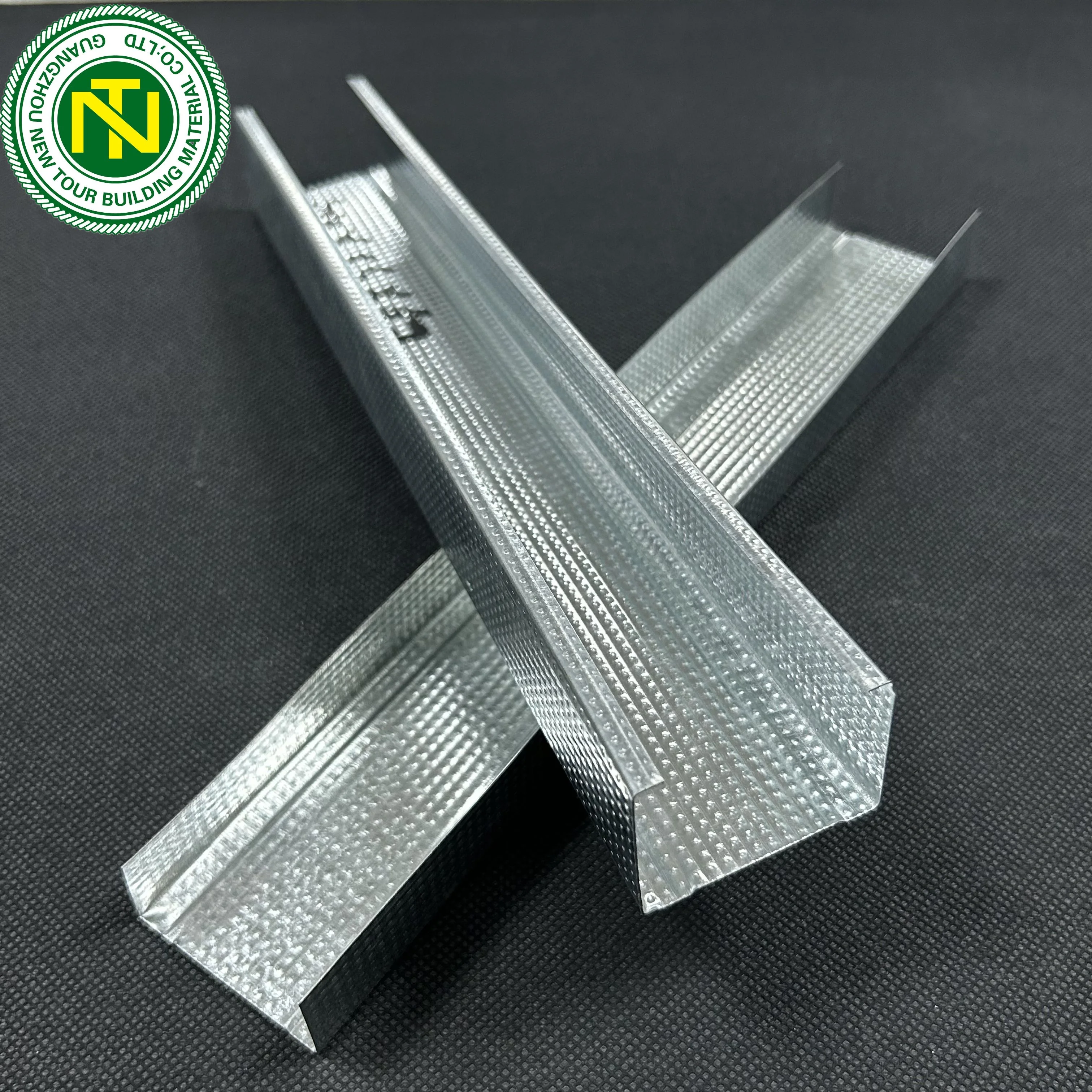 good price building material galvanized steel drywall profile stretch ceiling metal stud tracks for wall partition 50 mm width