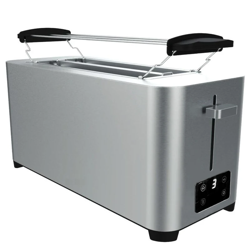 Tenfly, тостеры с сенсорным экраном, Заводская изготовленная на заказ, бытовой тостер из нержавеющей стали с длинным слотом, для завтрака, 4 ломтика сэндвича