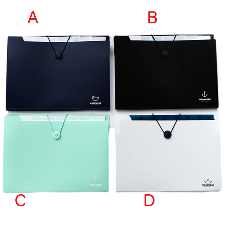 Plain Business college Folders Pockets Custom Logo Document Bags File Document Expanding File Folder