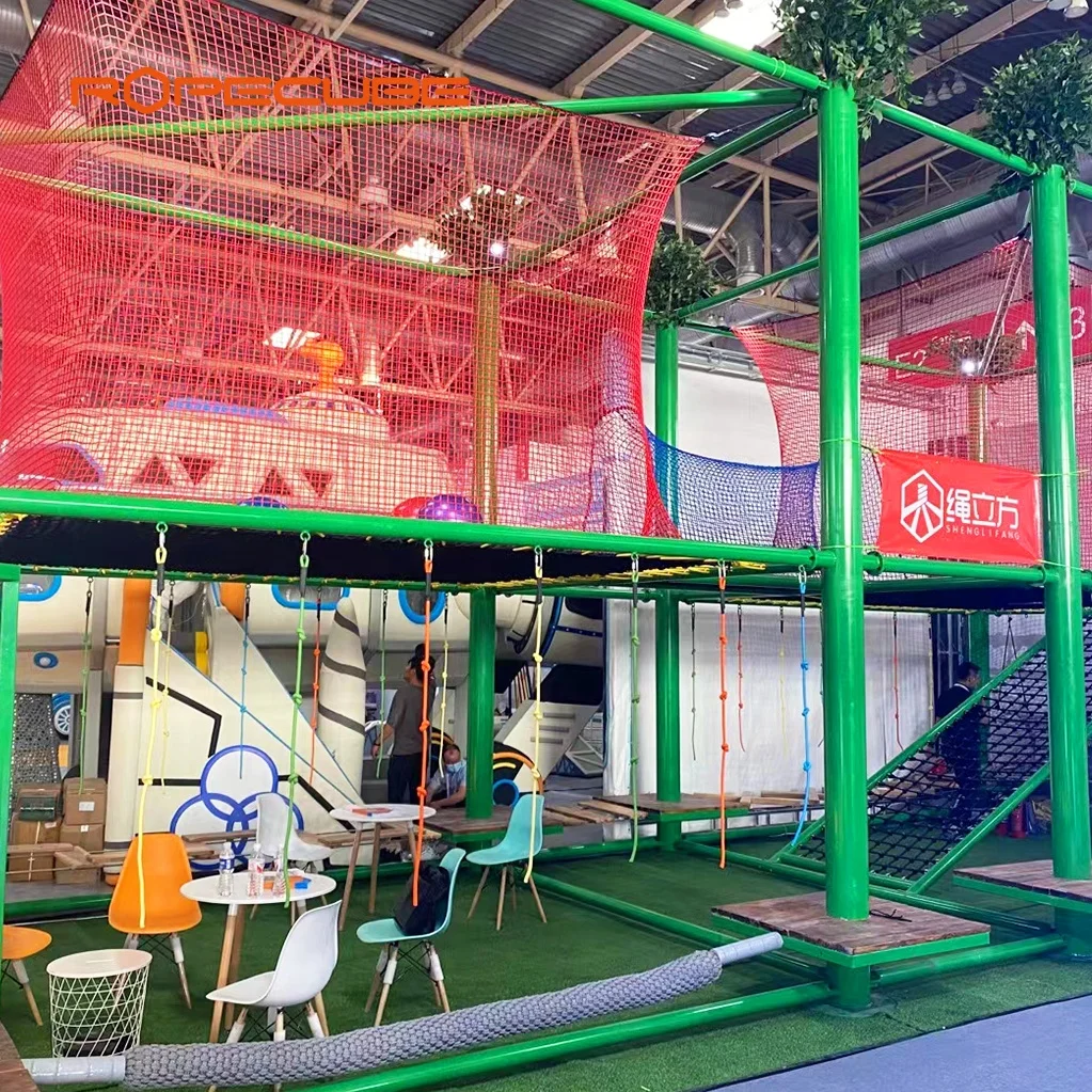 Высококачественная вязаная веревка для скалолазания детский парк Коммерческое оборудование для открытых площадок