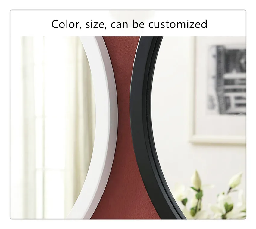 custom round decorative wall hanging mirror Iron framed mirror for bathroom hotel  salon bathroom mirror miroir spiegel espejo