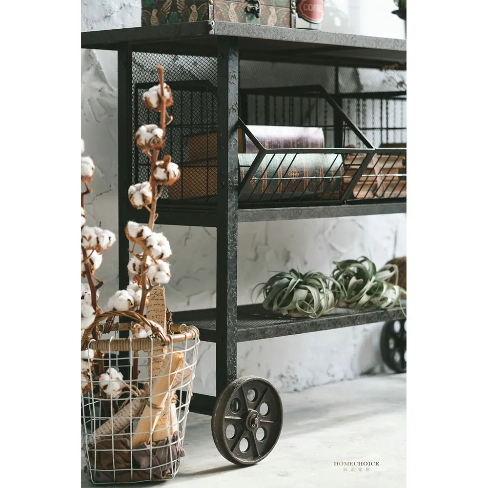 European Style vintage design living room home decorations Storage Holders racks with wheels