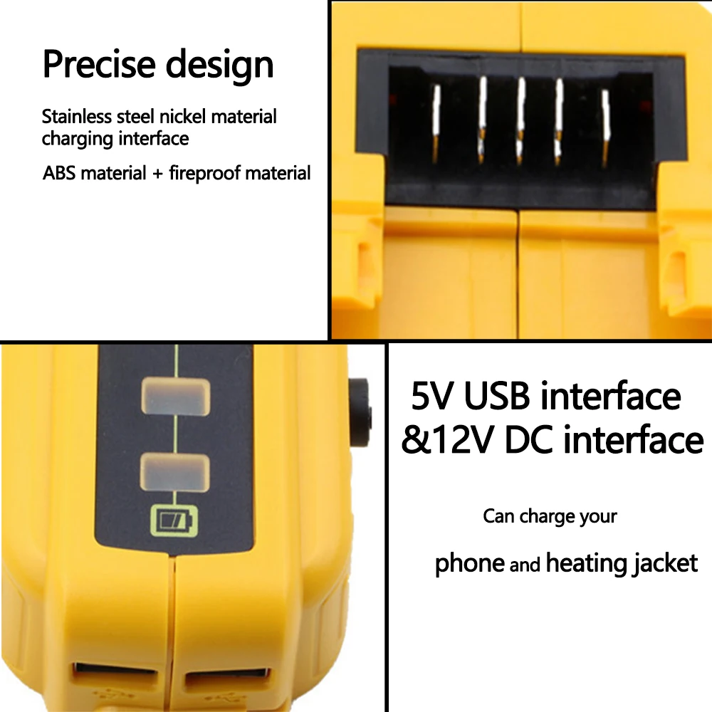  Новый DCB091 с 12V DC выходом USB адаптер для DEWALT 10V 18V 20V перезаряжаемая