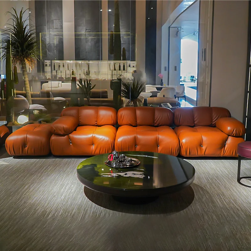 Фабрика Modenfili поставляет классический комплект мебели для гостиной из натуральной кожи с верхним слоем зернистой со