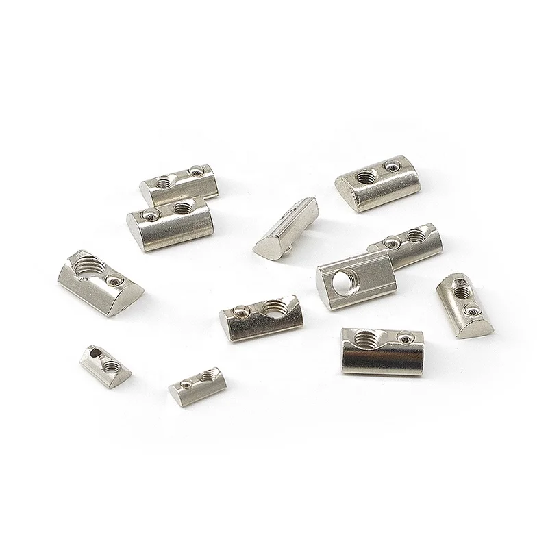 Steel OB40 M8 Roll-in T-nuts with ball spring for aluminium profile