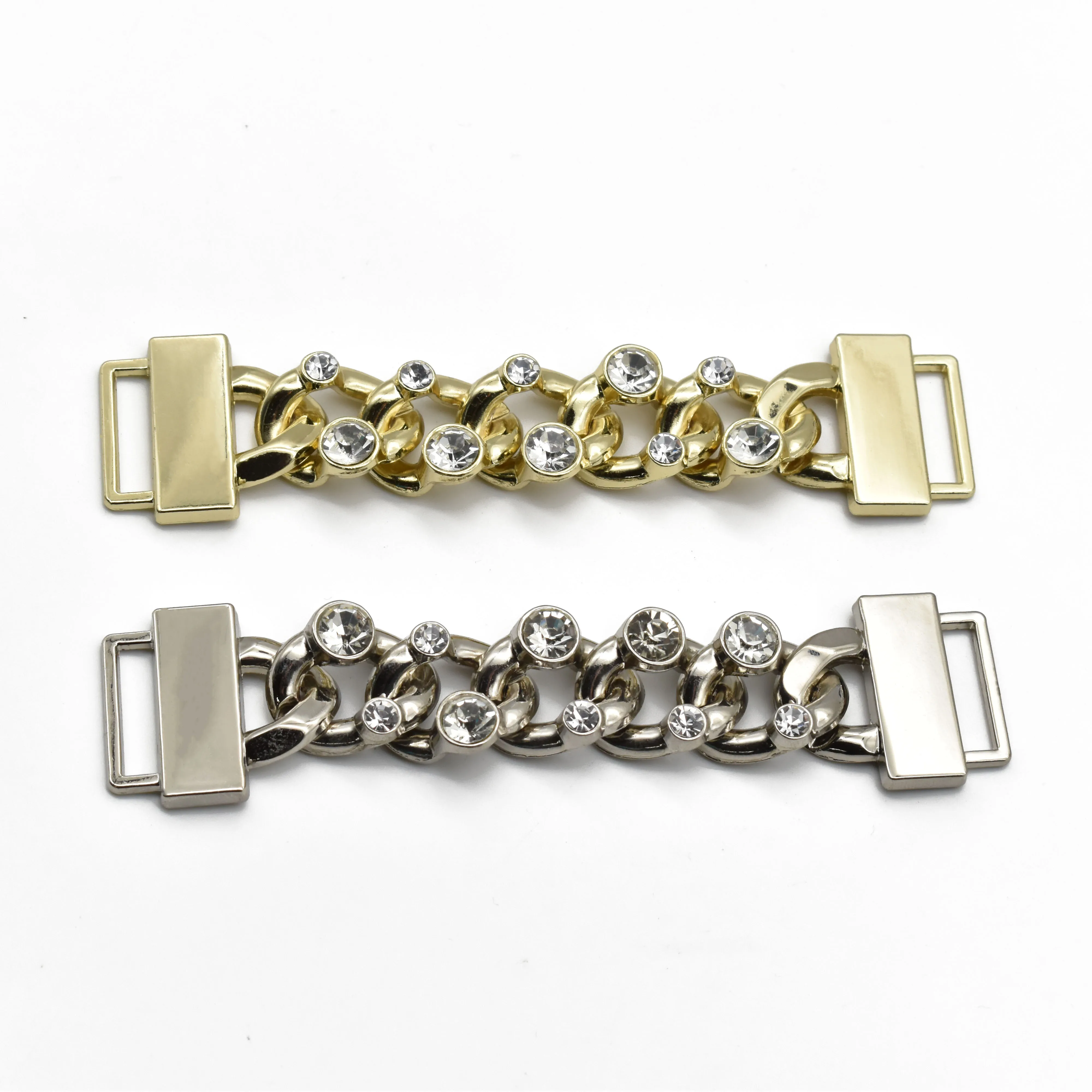 Rust Resistant Metal Accessories Crystal Rhinestone Bikini Connectors,High Quality Glass Material Bikini Connector For Swimwear