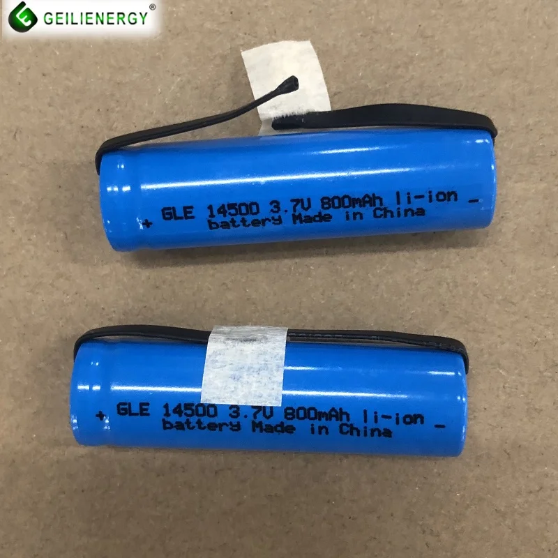 Shaver 3.6v 14500 lithium battery 14500-2s 7.4v 800mah 14500 cell