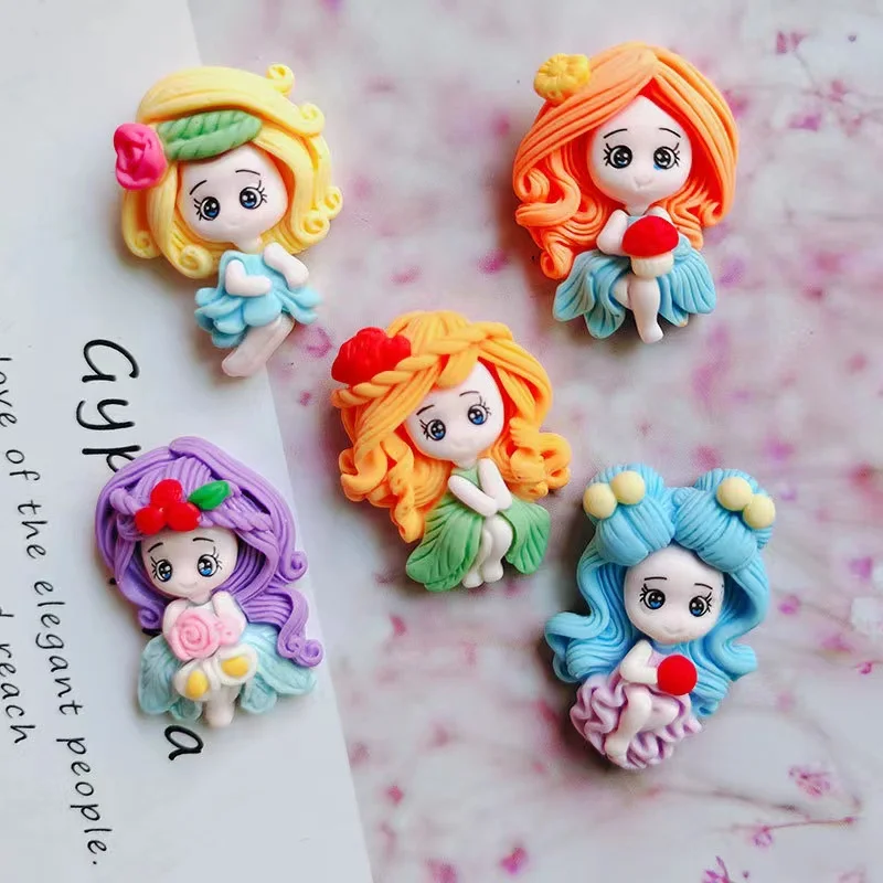 DIY flat back resin cartoon cabochons charms lovely little size princess pendants for kids hair bow decoration parts