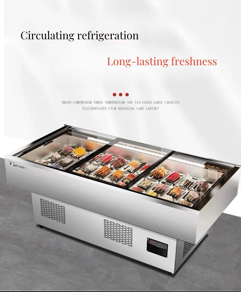 8-New Commercial Stainless Steel Refrigerated Sandwich Prep Table Cooler Glass Material Refrigerator Meat Display CHILLER Type