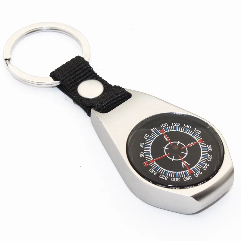 Multifunction Metal Case Pocket Waterproof Compass Gift with Keyring for Survival Outdoor Camping Hiking
