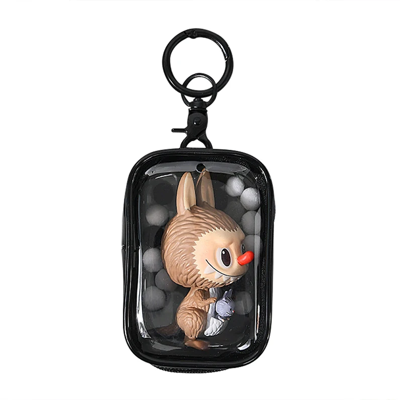 Transparent PVC Doll Display Storage Bag for Mobile Phone Chargers and Headphones Makeup Bag Figure