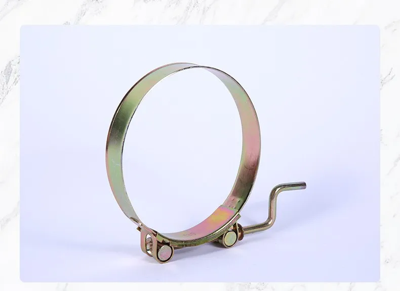 European-Style Steel Pipe Clamp Zinc Handle Type Strong Hose Clamp Throat Hoop