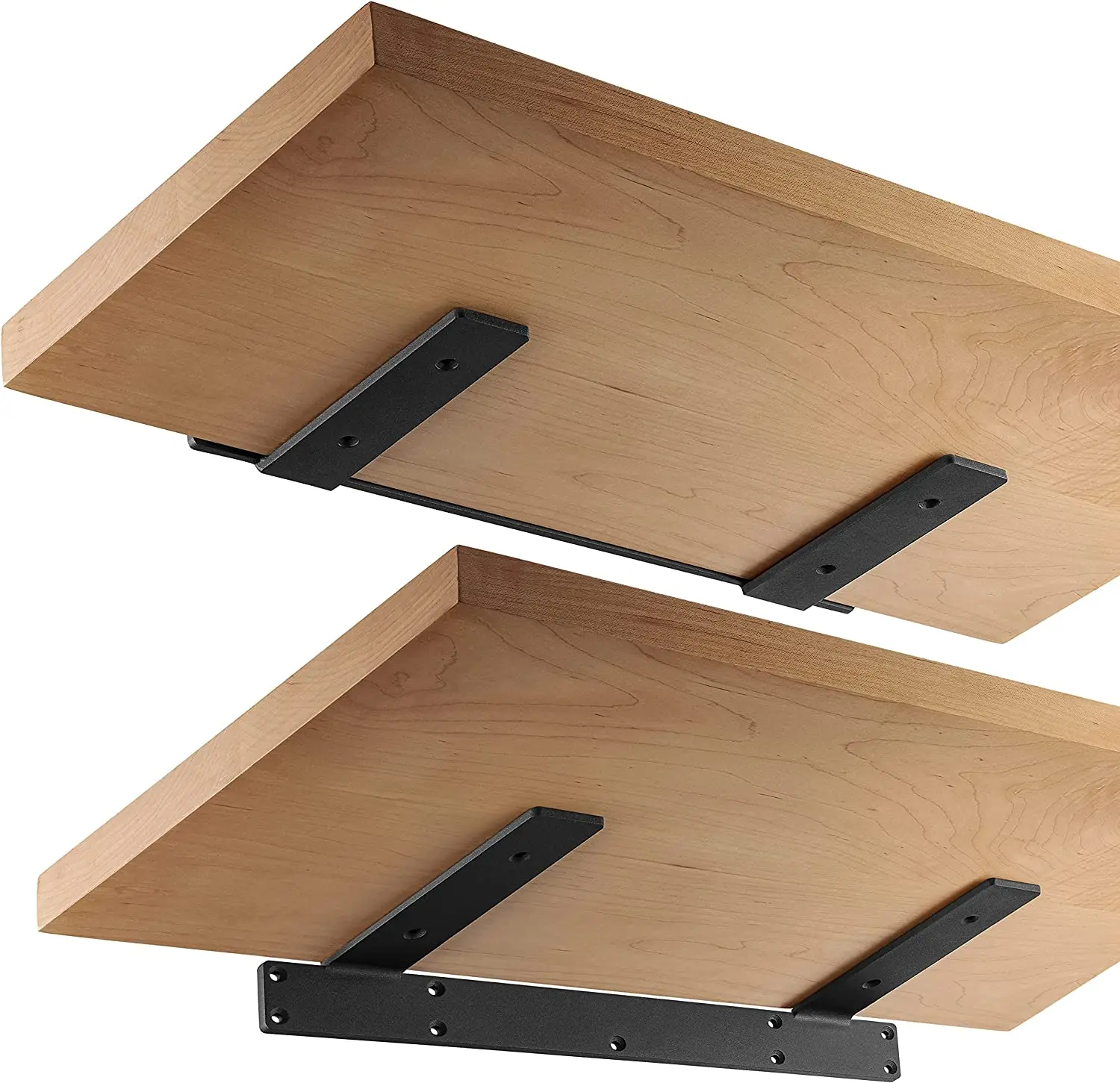 17 Inch Heavy Duty Floating Shelf Bracket Black Metal L Brackets Hidden Brackets