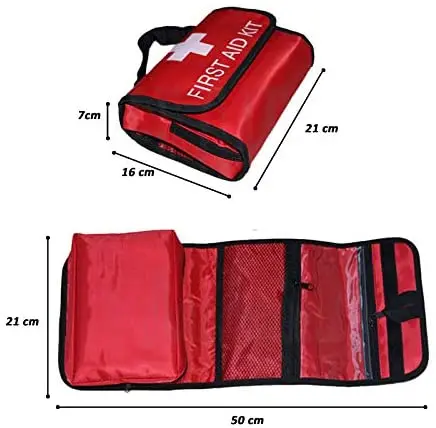 Ori-Power Small Red First Aid Bag Empty Travel First Aid Kit Pouch Compact Rescue Storage Survival Medicine