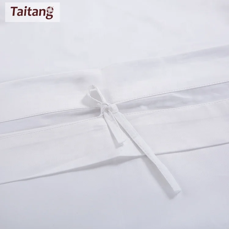 Taitang OEN оптовая продажа с фабрики Отель 3 см белая полоса плоский лист белый пододеяльник наборы для ухода за кожей отель