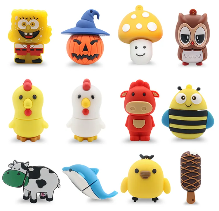Promo Gifts Custom Soft Silicone USB Flash Drive 4GB 8GB 16GB 32GB 64GB Pendrive Animal USB Stick Memory Cartoon Usb
