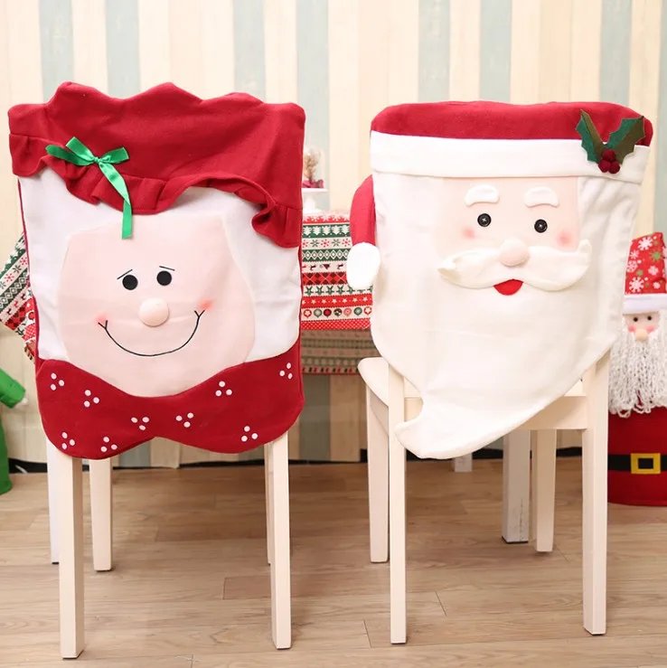 2022 Christmas Non Woven Fabric Chair Decoration Christmas Table Decor Chair Covers for Christmas Home Decorations Supplies