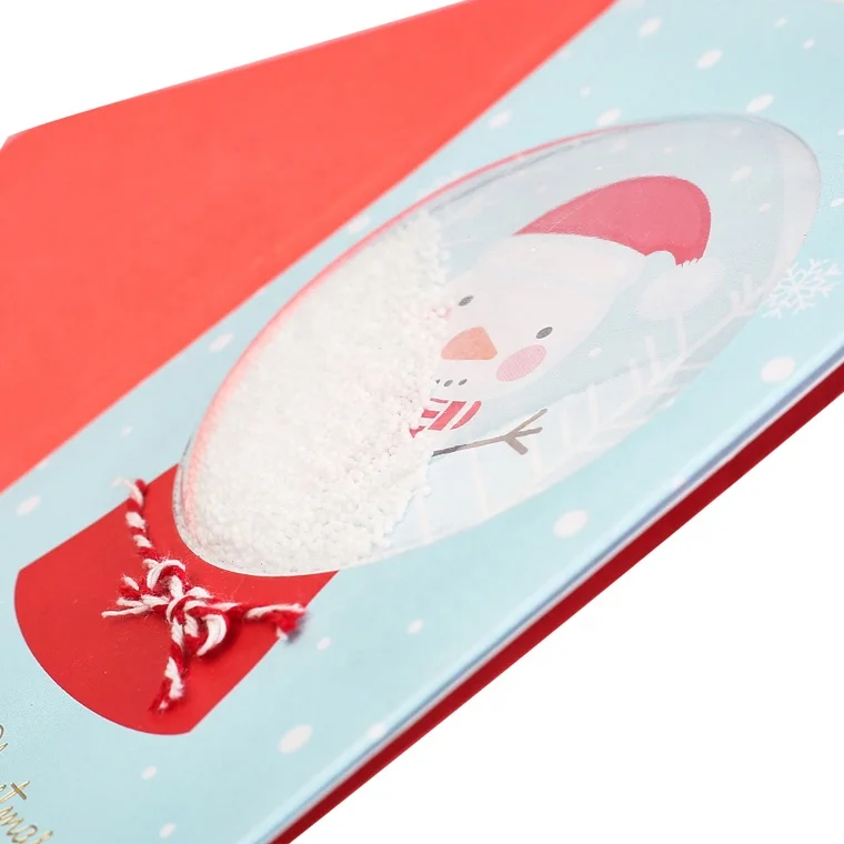 Trendy Snowman Snow Globe 3D Cards, Handmade Christmas Custom Greeting Cards with Foams