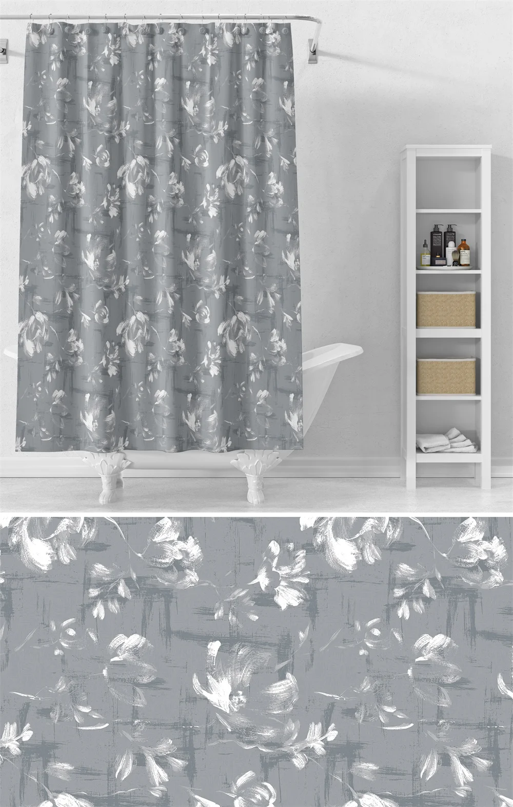 Hot sale European polyester shower curtain 3d shower curtain mat with shell