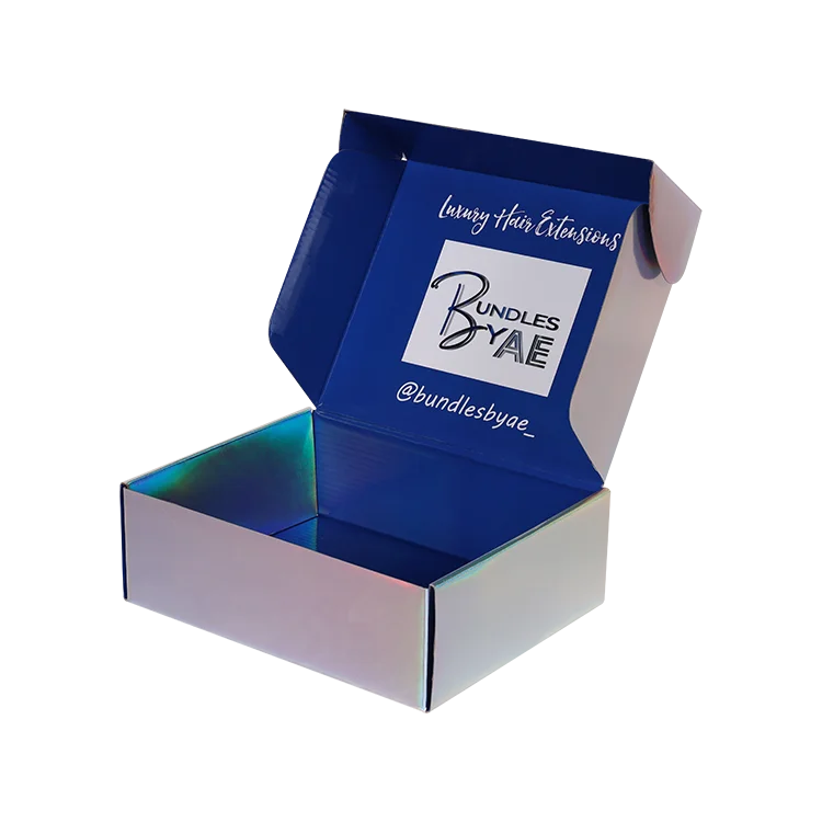 OEM ODM Holographic silver black pink white cosmetic packaging box Cardboard for cosmet 12x12x5