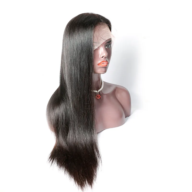 Super Double Drawn Human Hair 100% Top Quality Raw Virgin Unprocessed Vietnamese Hair Bone Straight 1 Piece Long Lace Front Wigs