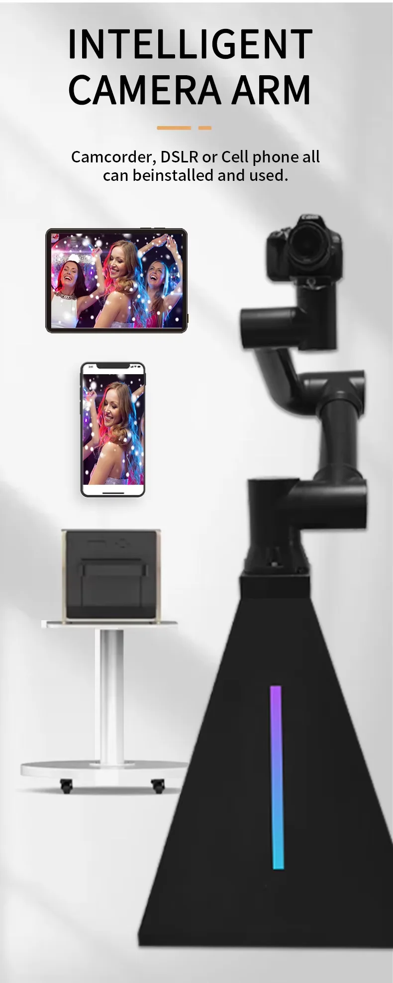 2024 Hot Sale Portable Selfie 3 Axis Robotic Arm For Injection Machine For Wedding Party Welding Portable Arm Robot Base