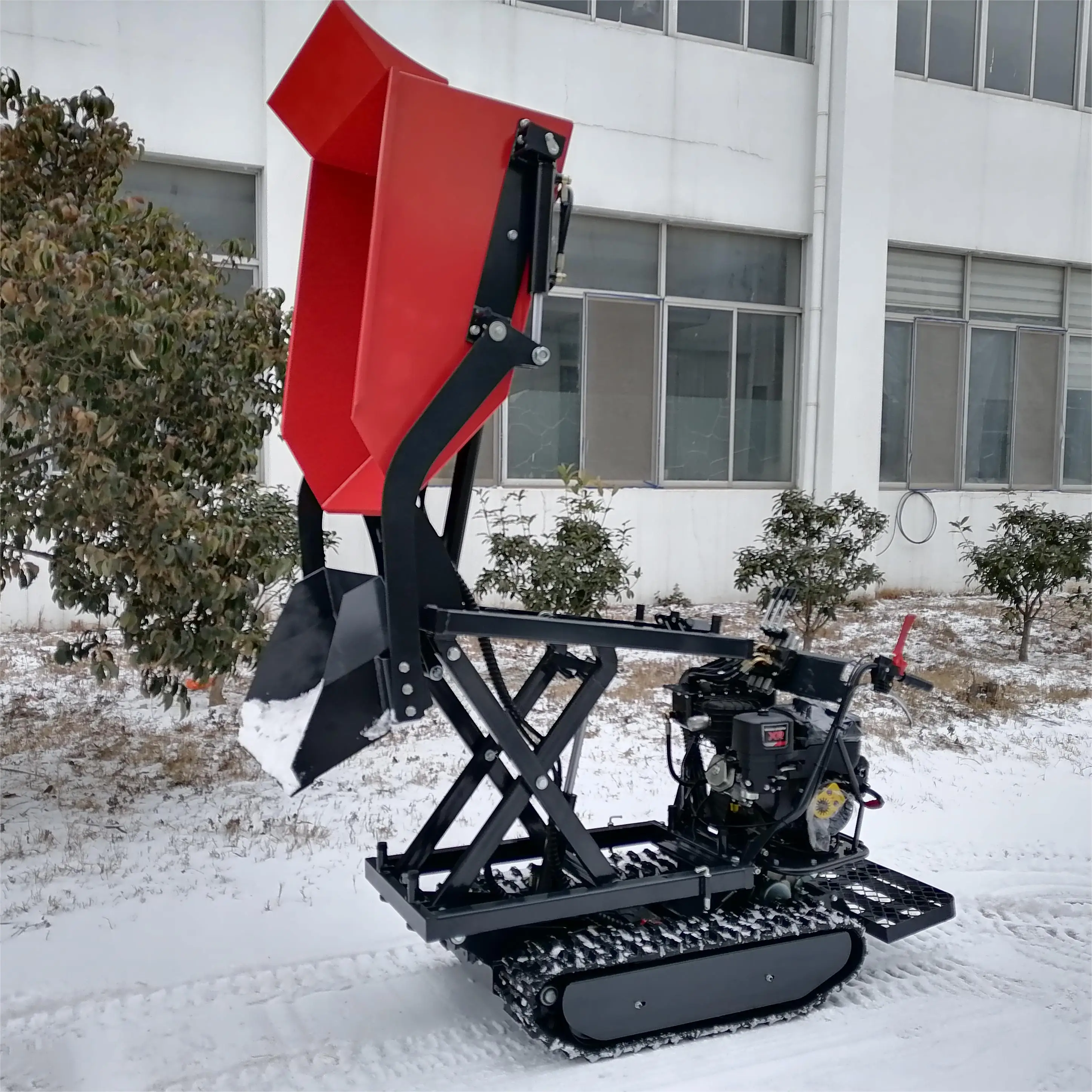 FREE SHIPPING Automatic Manual Mini Tracked Dumper Hydraulic Diesel Dump Transporter Multifunctional Crawler Mini Dumper Truck