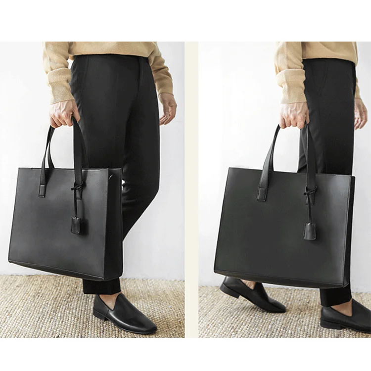 Custom Logo Brown Pu Shoulder Crossbody Bag New Designer Luxury Classic Business Men Ladies Tote Handbags