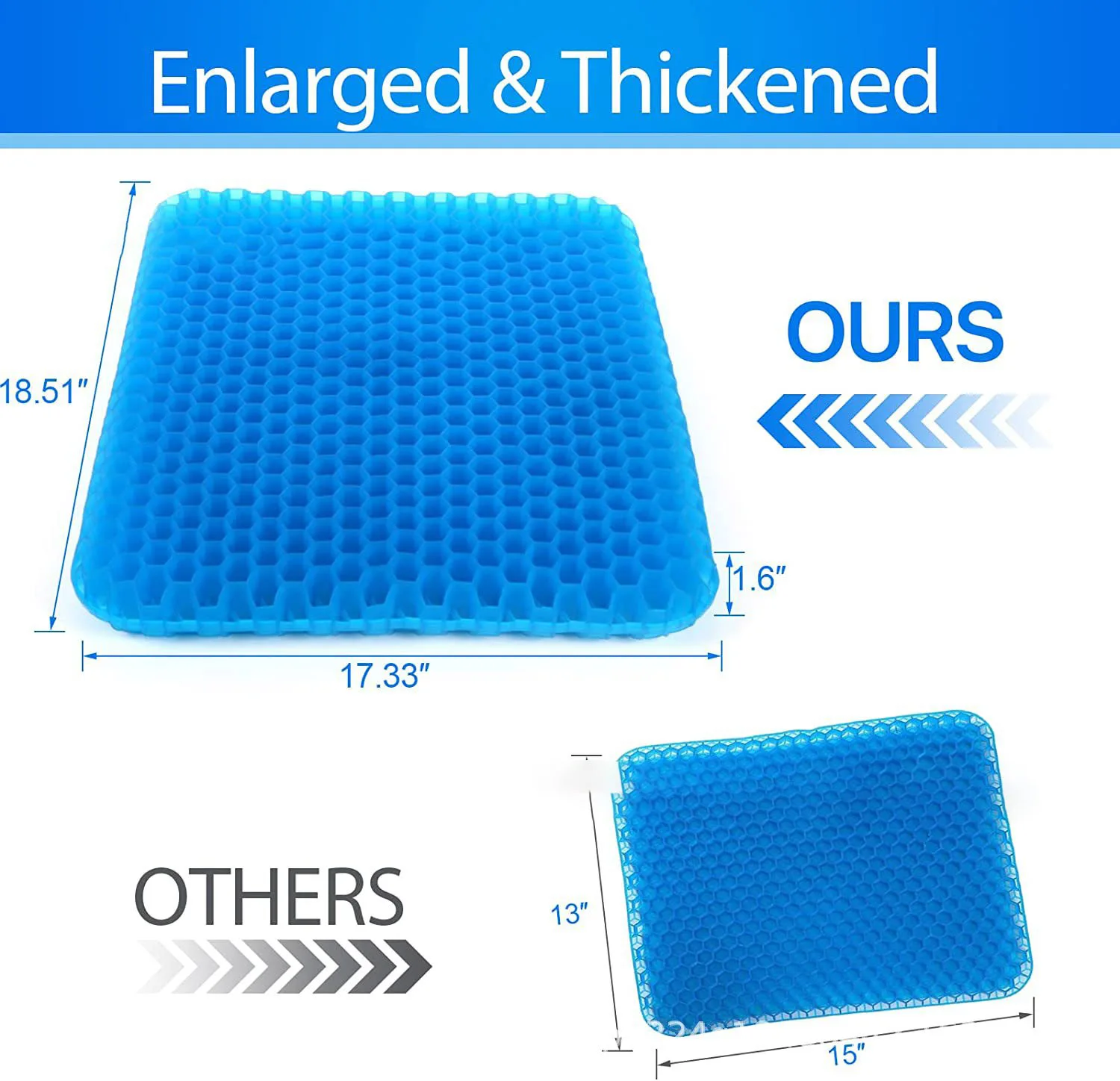 Office Household Hotel Slow Rebound  TPE Seat Cushion Anti-slip  Ergonomic Hip Cushion Cooling  TPE Seat Cushion