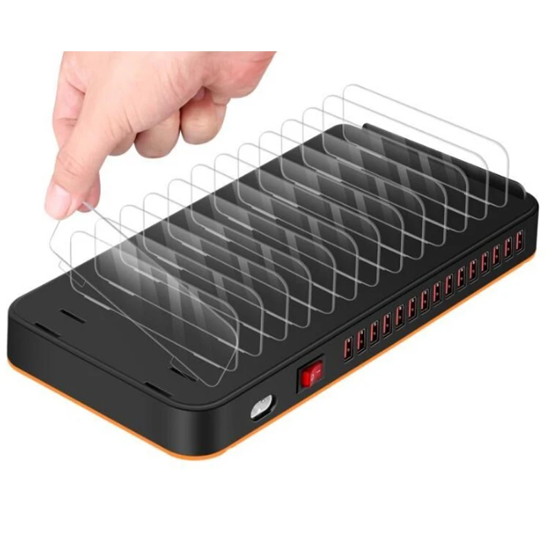 Universal USB Charging Dock Station 15 Port  5V 20A Charger Station Multi Device Charger Universal for Cell Phone android Tablet