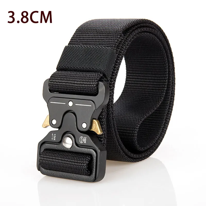 3.8CM 125CM Men Tactical belt Military Tactical Nylon Army Training Metal Buckle Waist   Outdoor Waistband