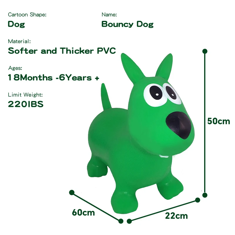 High Quality Custom Inflatable Animal Toy Kids Ride-on Exercise Balance Custom Bouncy Animal Hopper Bouncy Dog For Kids