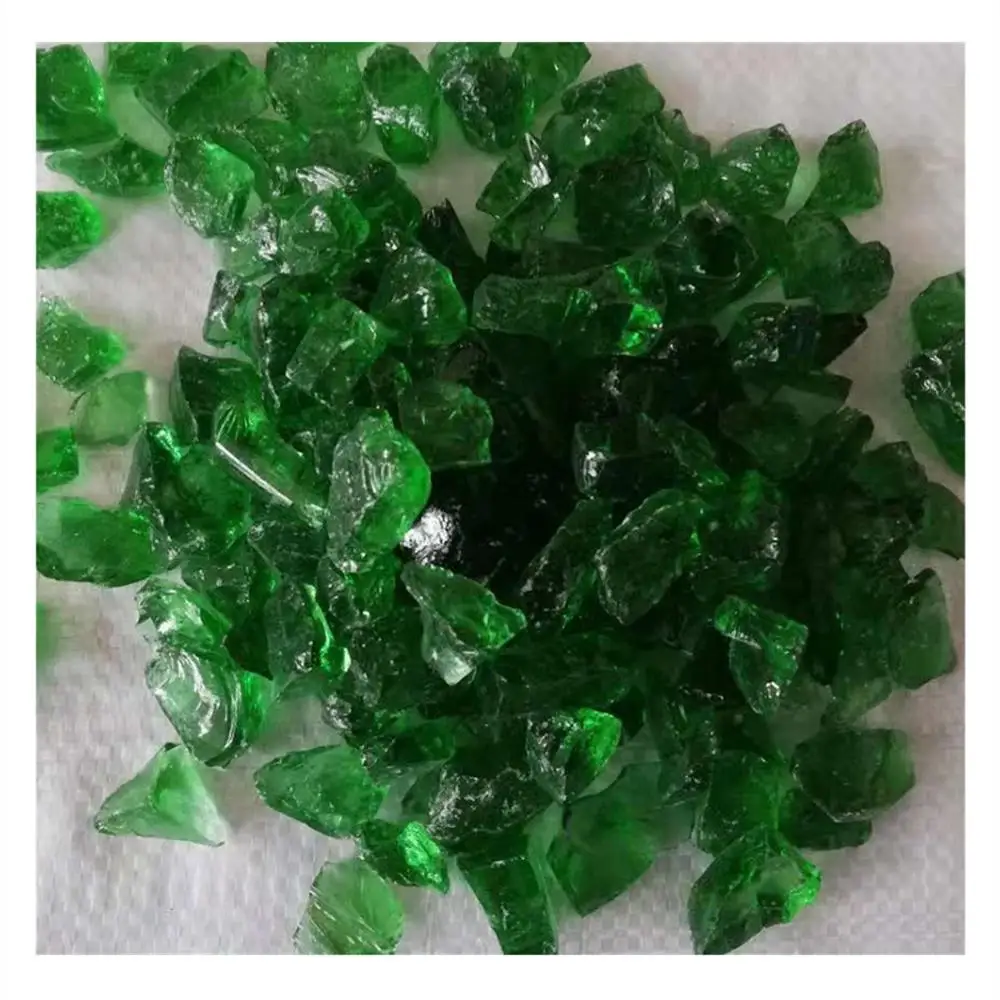 
Red Color Crushed Landscape Glass Rock Recycled Glass Mulch 