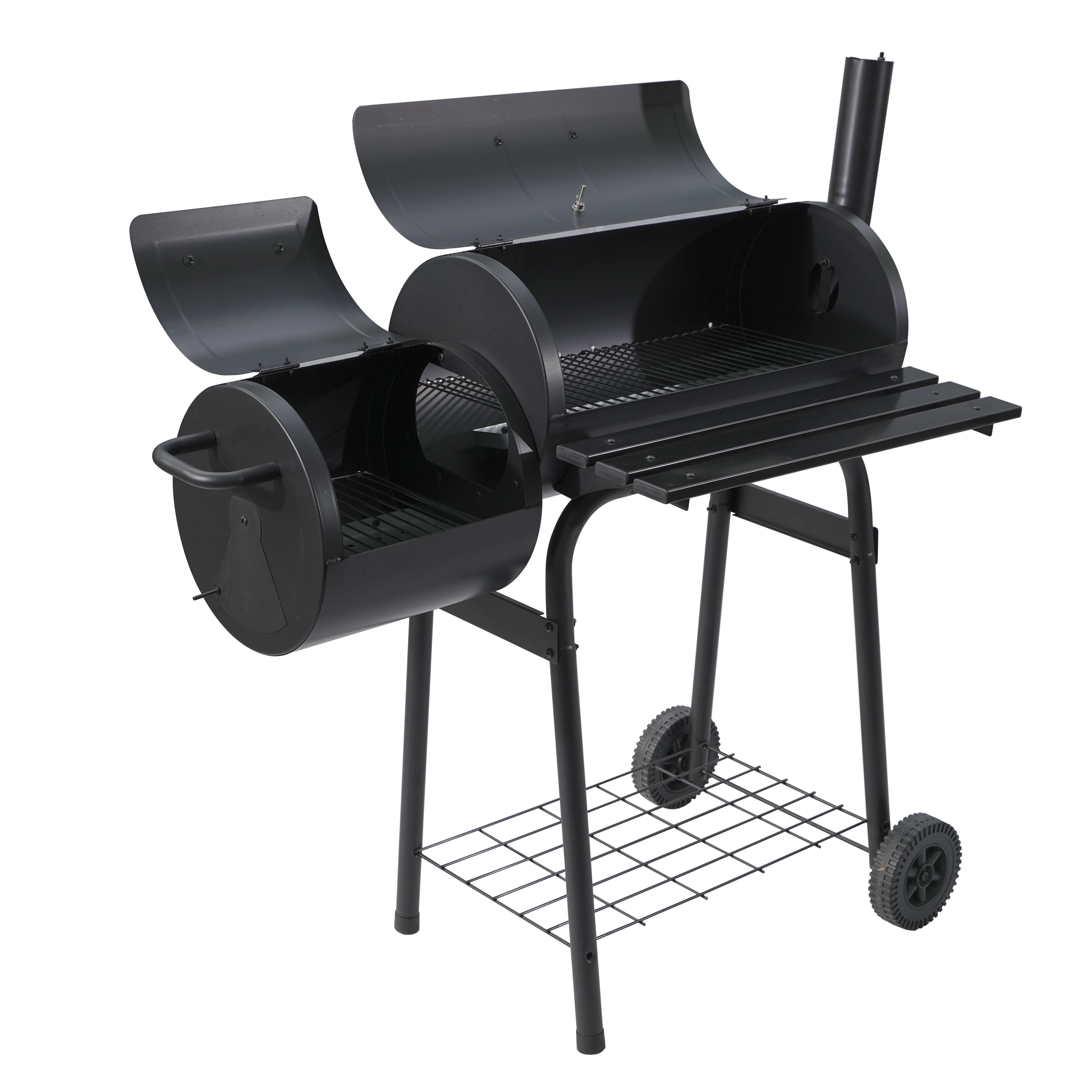 Genuine Low Price European Black Multi-Grill Stove Drum Charcoal Bbq Grill Large Cooking Area Barbecue Smoker