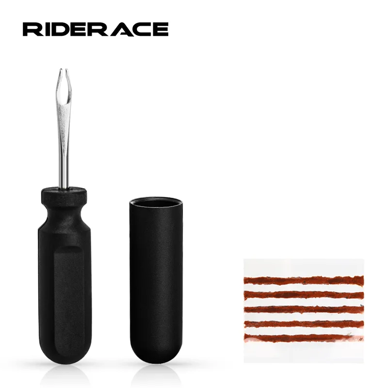 RIDERACE Tubeless Bicycle Tire Repair Kit Mountain Bike Tires Tool Road Cycling Tyre Puncture Sealant Rubber Stripe Drill Set