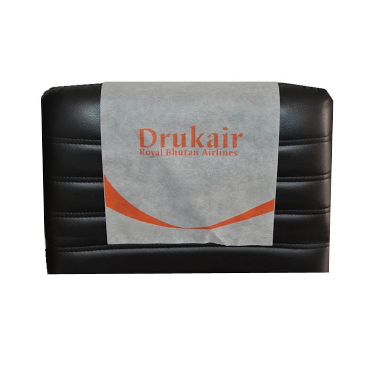 Printed non woven fabric airline seats head rest cover